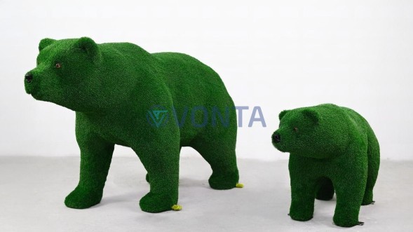 Топиари композиция медведи Твинки и Велес — газон Есо