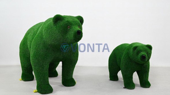 Топиари композиция медведи Твинки и Велес — газон Есо
