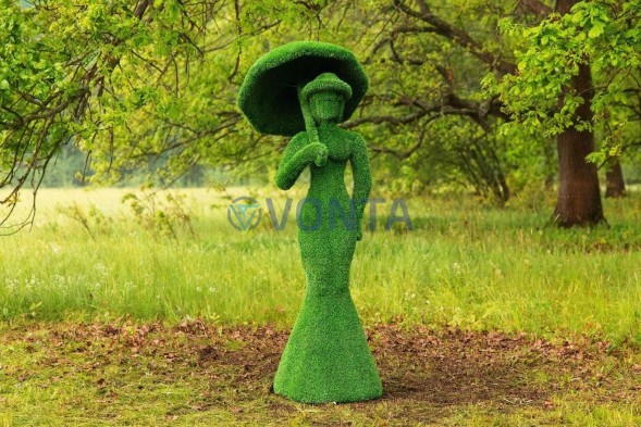 Топиари дама с зонтом Глория, h=210 см — газон Eco Green