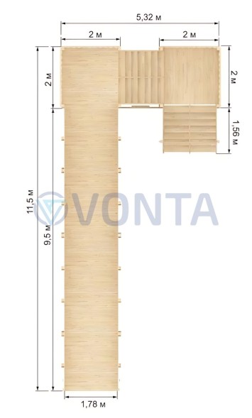 Зимняя горка IgraGrad Snow Fox скат 10 м (мод. 2) без окраски