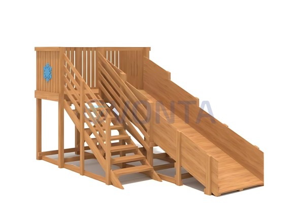 Деревянная зимняя горка IgraGrad Snow Fox скат 4 м