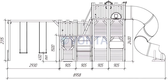 Детская игровая площадка Савушка PlayHouse-6 с домиком