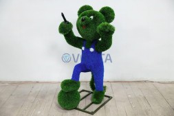 Топиари мышонок Перчик с пистолетом — газон Deluxe + Eco+