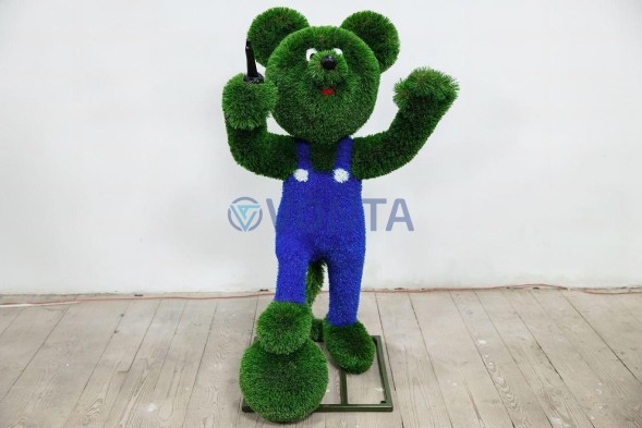 Топиари мышонок Перчик с пистолетом — газон Deluxe + Eco+