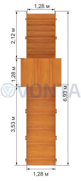 Заливная горка IgraGrad Snow Fox Start с крышей скат 4 м