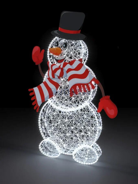 Светодиодная фигура Снеговик с шарфом композит 200 см., (SR241)