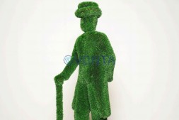 Топиари композиция светская встреча №3-1 (леди с зонтиком, джентельмен) — газон Deluxe