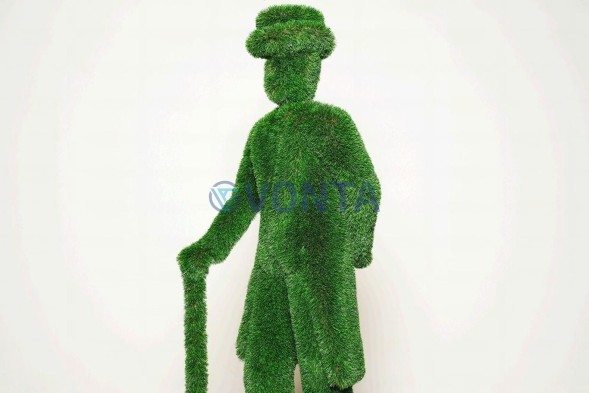 Топиари композиция светская встреча №3-1 (леди с зонтиком, джентельмен) — газон Deluxe