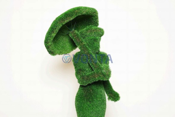 Топиари композиция светская встреча №3-1 (леди с зонтиком, джентельмен) — газон Deluxe