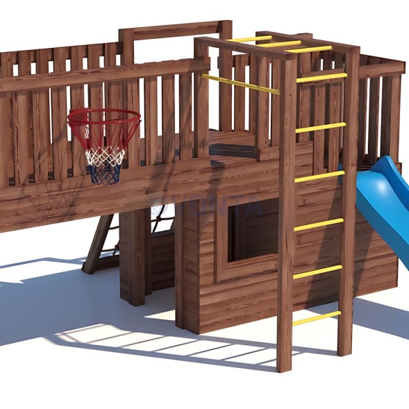 Детская деревянная игровая площадка для улицы дачи CustWood Scout SC11