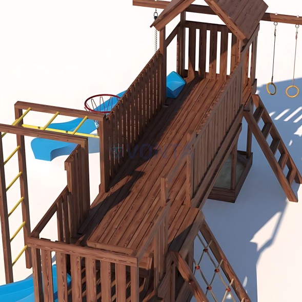 Детская деревянная игровая площадка для улицы дачи CustWood Scout SC11
