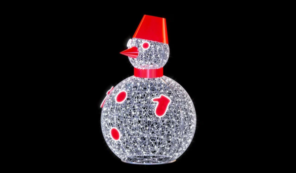 Светодиодная фигура Снеговик Пузан композит 200 см., (SR242)