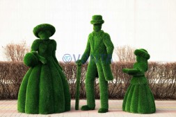 Топиари композиция светская встреча №4 (леди с корзиной, джентльмен, девочка с подносом) — Deluxe