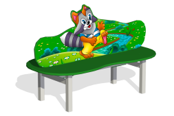 Лавочка детская двойная “Енот”, МФ-05.1Х