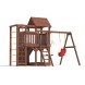 Детская деревянная игровая площадка для улицы дачи CustWood Scout SC4 с деревянной крышей