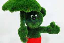 Топиари мышонок Торино с зонтиком — газон Deluxe Green + Eco