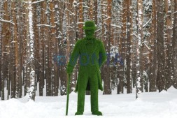 Топиари джентльмен в шляпе с тростью, h=230 см- газон Eco