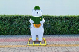 Топиари медведь-контейнер, книголюб, h=170см — газон Eco