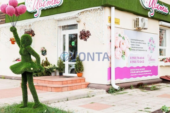 Топиари девочка с шарами — газон Deluxe