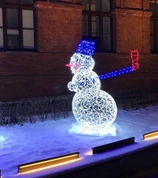 Светодиодная фигура Снеговик хоккеист 180 см. 1 шт., (SR234)