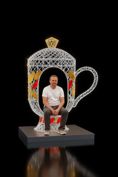 Светодиодная фотозона Кружка 150 см.