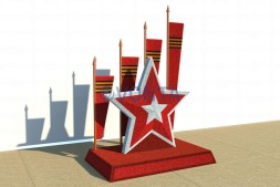 Топиари стела Знамена славы — газон Есо