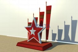 Топиари стела Знамена славы — газон Есо