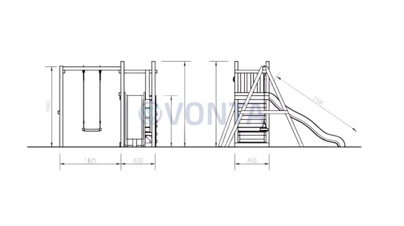 Детская площадка Савушка Мастер 6 с качелями (4 сезона)