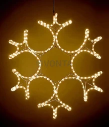 Светодиодная фигура Снежинка Ажурная 55 см., тепло белое свечение, IP54, (LC-13037)