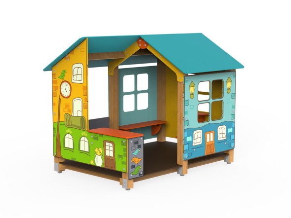 Домик - беседка с часами (УФ печать), 323.01 исп.4