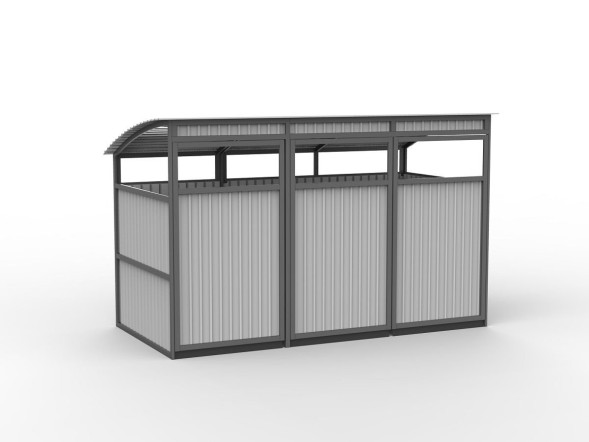 Контейнерная площадка для ТБО «Стандарт» 3 контейнера, 255.01.03