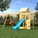 Детская деревянная игровая площадка для улицы дачи CustWood Scout S3 с деревянной крышей