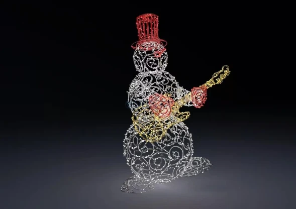 Светодиодная фигура Снеговик-музыкант гитара 220 см. 1 шт., (SR230)