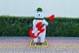 Топиари медведь-контейнер, музыкант, h=170см — газон Eco