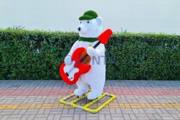 Топиари медведь-контейнер, музыкант, h=170см — газон Eco