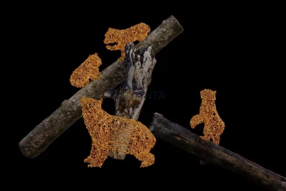 Комплект светодиодных фигур Медведица 120 см. и 3 медвежонка 60 см., (SR166)