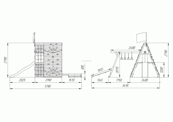 Спортивный домик Савушка База-5 (Милитари)