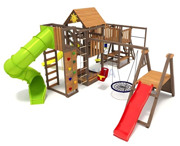 Детская площадка IgraGrad Панда Фани Мостик 2 с трубой 2,1м