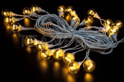 Гирлянда Винтаж, ТЁПЛ.БЕЛЫЙ, белая резина, 220В