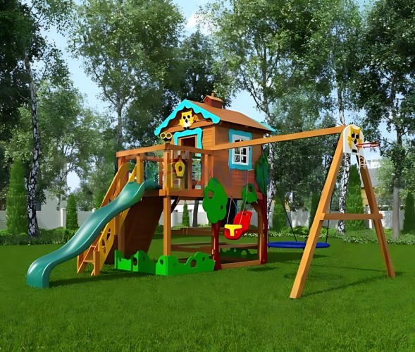 Детская деревянная площадка IgraGrad Домик 2 Совёнок