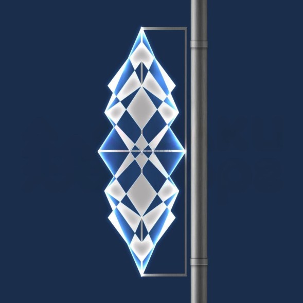 Светодиодная консоль из поликарбоната Кристальная 63*171 см., 220В, (KPF-016-L001)