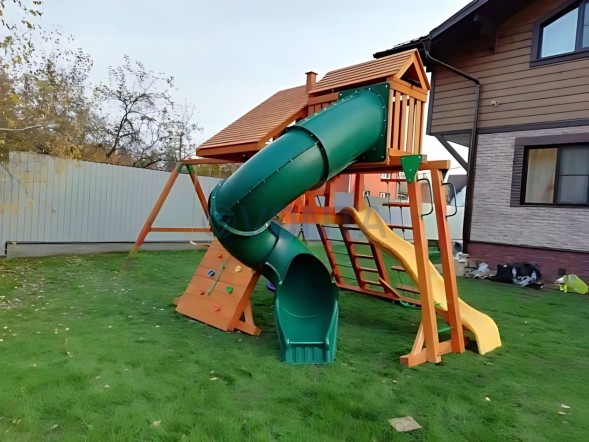 Деревянная детская площадка для дачи Igragrad Крепость Фани Deluxe 2