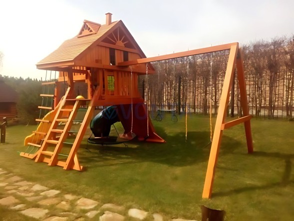 Деревянная детская площадка для дачи Igragrad Крепость Фани Deluxe 2