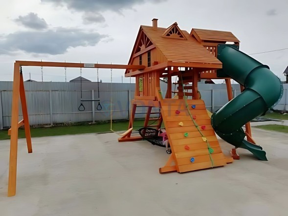 Деревянная детская площадка для дачи Igragrad Крепость Фани Deluxe 2