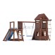 Детская деревянная игровая площадка для улицы дачи CustWood Scout SC9 с деревянной крышей