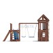Детская деревянная игровая площадка для улицы дачи CustWood Scout SC9 с деревянной крышей