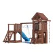 Детская деревянная игровая площадка для улицы дачи CustWood Scout SC9 с деревянной крышей