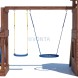 Детская деревянная игровая площадка для улицы дачи CustWood Scout SC9 с деревянной крышей