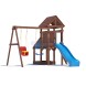 Детская деревянная игровая площадка для улицы дачи CustWood Scout SC6 с деревянной крышей