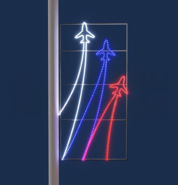 Светодиодная консоль Самолеты 100*200 см., 220В, (KPN-017-L001)